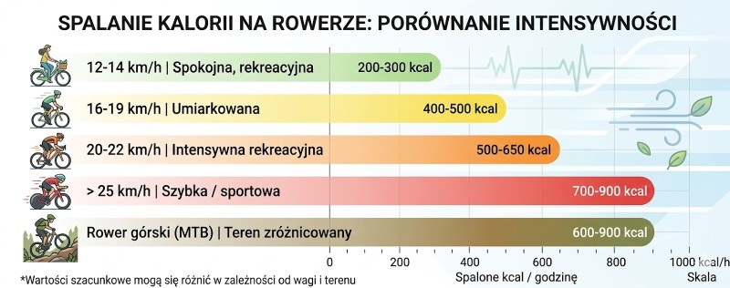 tabela spalania kalorii na rowerze